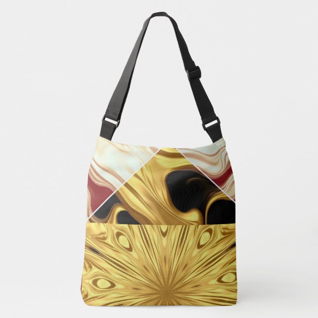 High-Fashion Statement: Achempong Crimson & Gold S Crossbody Bag (Front)