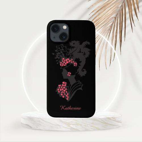 High Fashion Woman with Plumed Hat  iPhone 13 Case