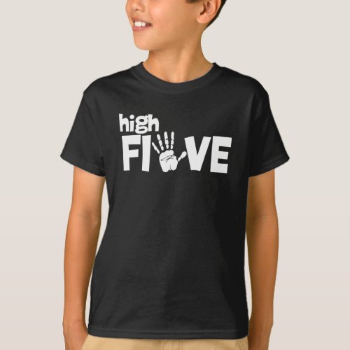 High Five _ 5th Fifth Birthday 5 Years Old T_Shirt