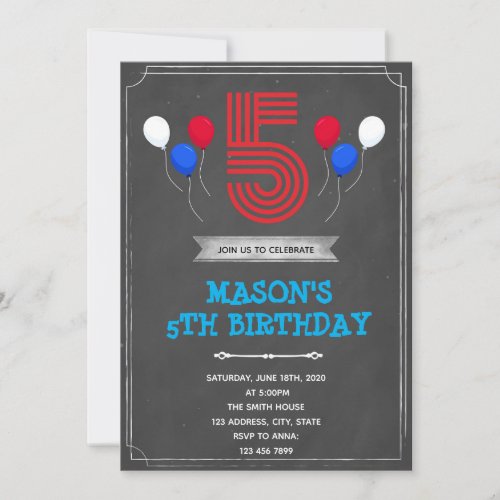 High five birthday invitation