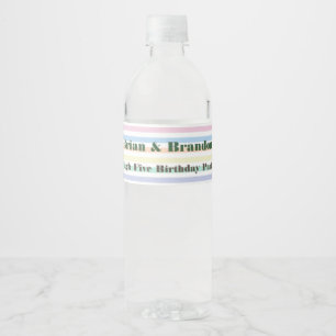 high five birthday party twins mapache stripes  water bottle label