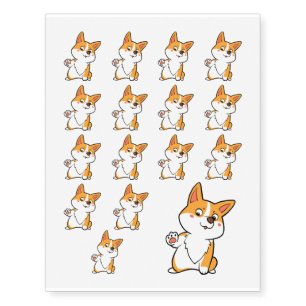 High Five Corgi Temporary Tattoos