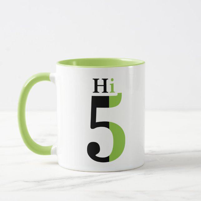 High Five green typography design Mug (Left)