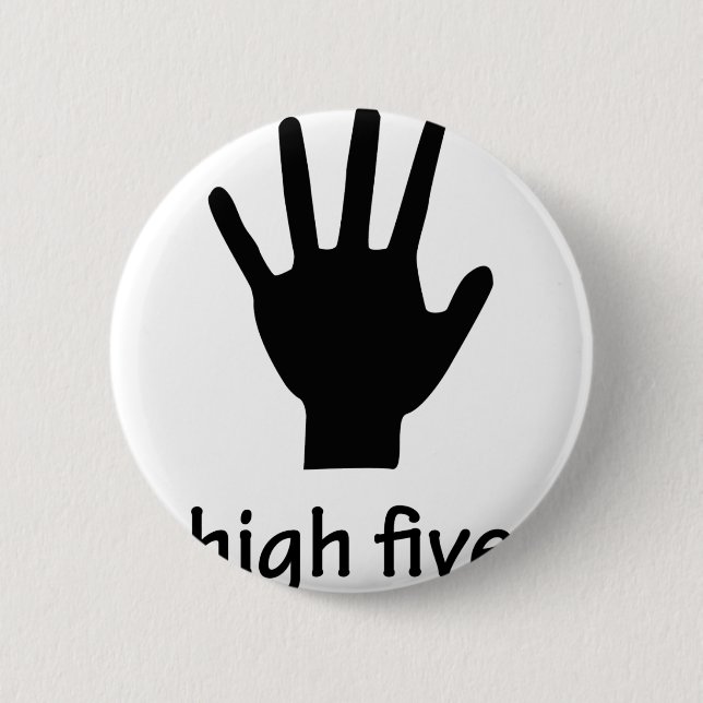 high five hand pinback button (Front)
