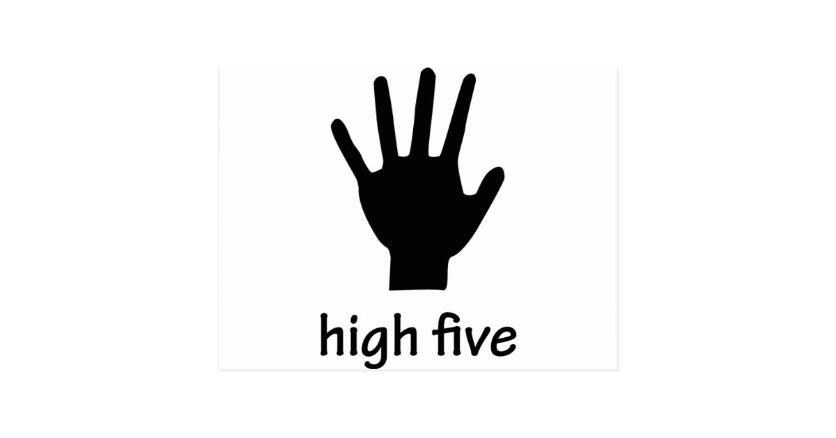 high five hand postcard | Zazzle