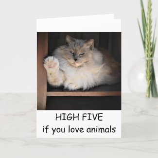 HIGH FIVE if you love animals, card