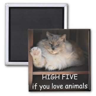 HIGH FIVE if you love animals,  Magnet