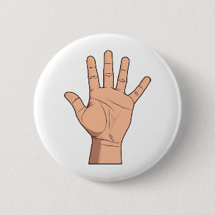 High Five Open Hand Sign Five Fingers Gesture Button