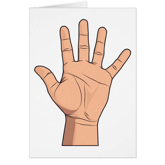 High Five Open Hand Sign Five Fingers Gesture Greeting Card