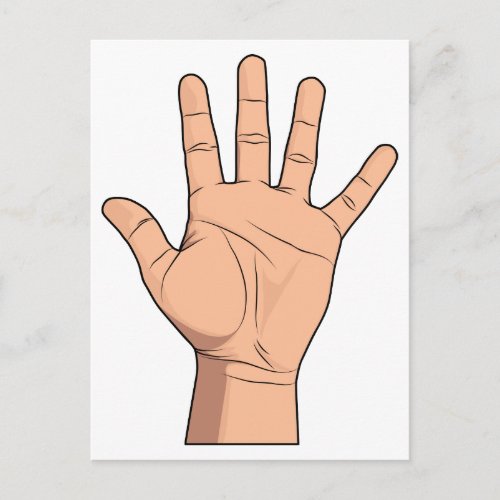 High Five Open Hand Sign Five Fingers Gesture Postcard