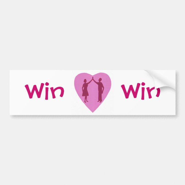 High Five with male and female, win win design Bumper Sticker (Front)