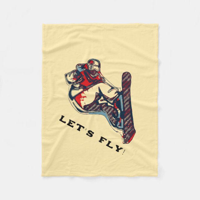 High Flyer! - Snowboarding Fool  Fleece Blanket (Front)