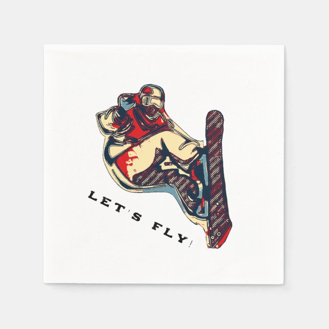 High Flyer- Snowboarding Fool  Napkins (Front)