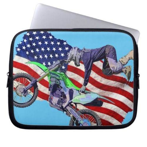 High Flying Freestyle Motocross Rider Laptop Sleeve