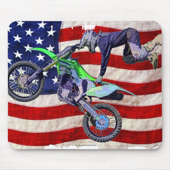 High Flying Freestyle Motocross Rider Mouse Pad (Front)
