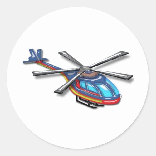 High Flying Helicopter Classic Round Sticker