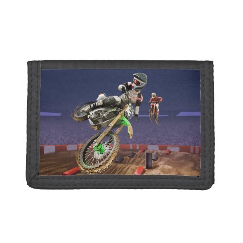 High flying motocross racer for the win trifold wallet