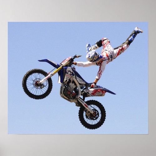 High flying motocross rider poster