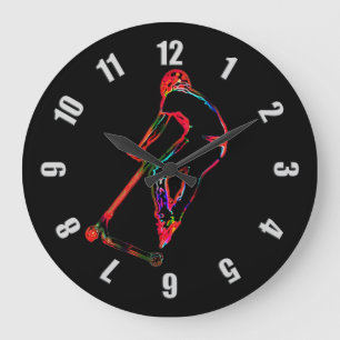 High-flying Scootering - Scooter Boy Large Clock