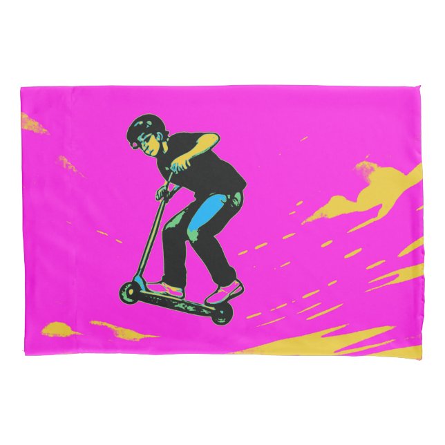 High Flying Stunt - Scooter Rider Pillow Case (Front)