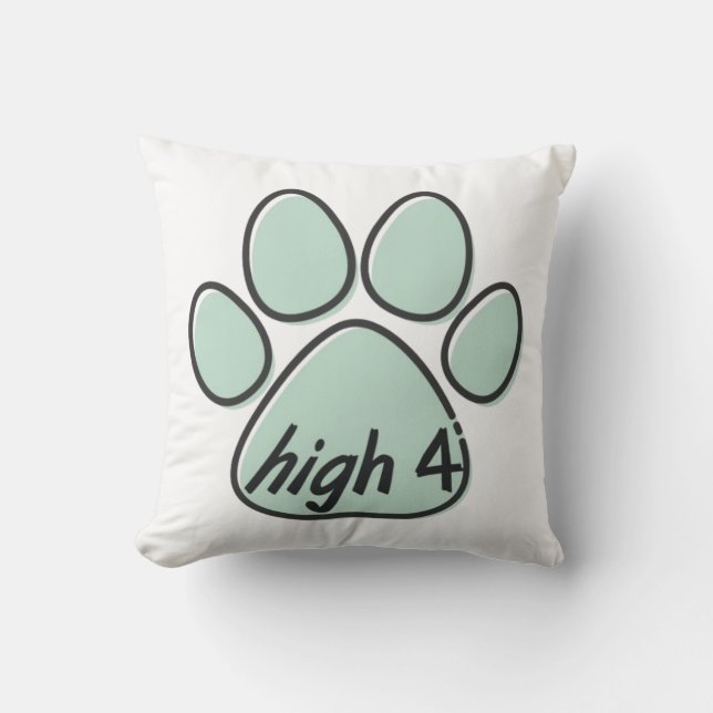 high four 4 dog  throw pillow (Front)