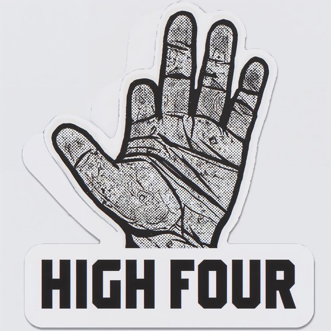 high four amputated missing finger Funny Amputee Classic Round Sticker (Creator Uploaded)