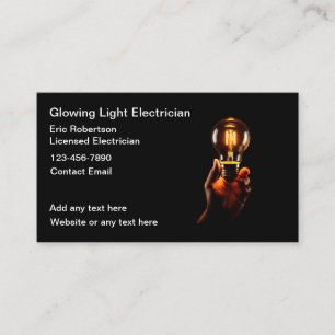 High Gloss Cool Electrician Business Cards