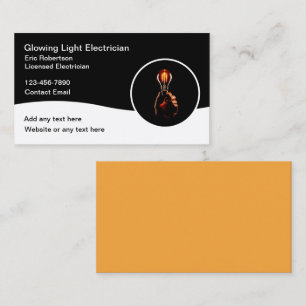 High Gloss Modern Electrician Business Cards