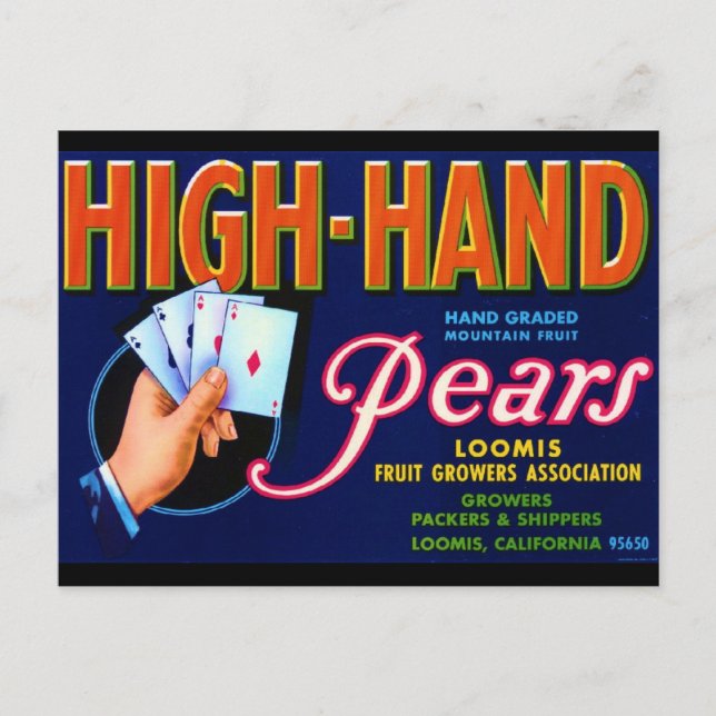 High Hand Pears Postcard (Front)