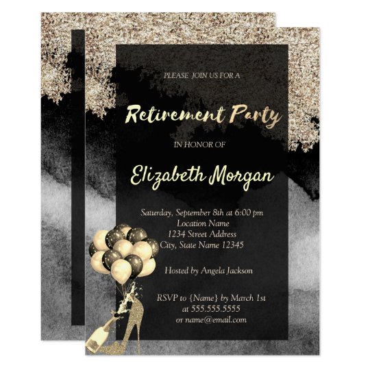 High Heel,Ballons,Confetti Retirement Party Invitation | Zazzle.com