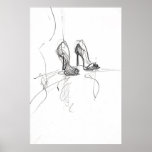 High Heel Fashion Sketch -  Poster