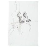 High Heel Fashion Sketch - Premium Metal Print
