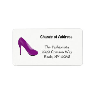 High Heel Fashionista New Address Label