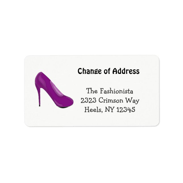 High Heel Fashionista New Address Label (Front)