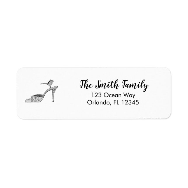 High Heel Illustration Return Address Label (Front)