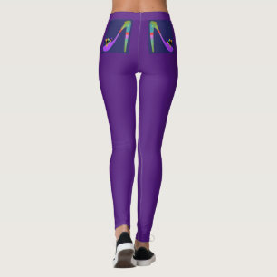 High Heel Logo Eggplant Purple Leggings