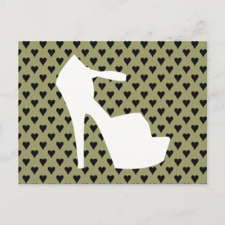 HIGH HEEL - PUMP IT UP SAGE ON STAGE HEARTS POSTCARD