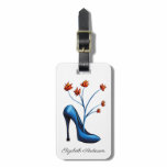 High Heel Shoe And Flower Bouquet Art Bag Tag