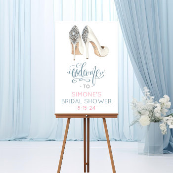 High Heel Shoe Bridal Shower Welcome Sign Poster by PaperandPomp at Zazzle