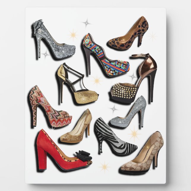 High Heel Shoe Collage Sparkle Fashion Pumps Plaque (Front)