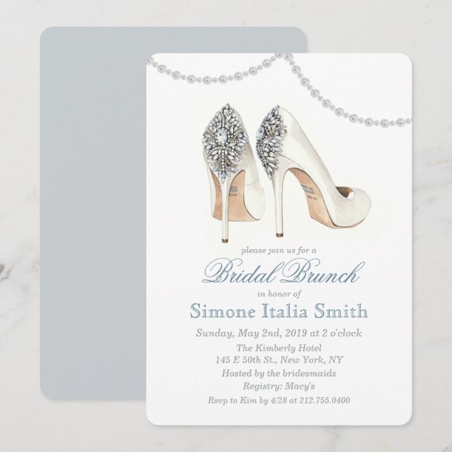 High Heel Shoe Couture Bridal Brunch Invitation (Front/Back)