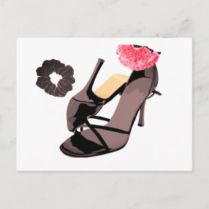 High Heel Shoe Couture Bridal Shower Invitation Postcard