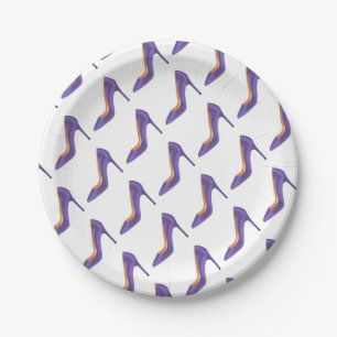 High Heel Shoe in Ultra Violet Paper Plates