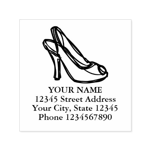 High heel shoe self inking return address stamp