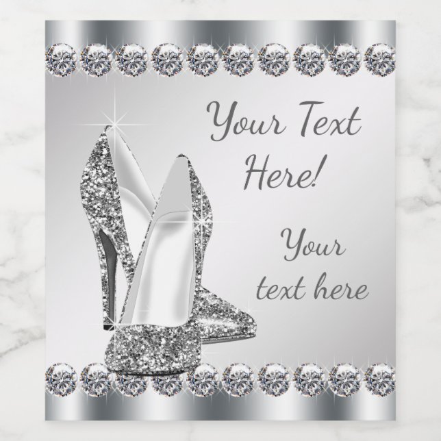 High Heel Shoe Wine Bottle Labels (Single Label)
