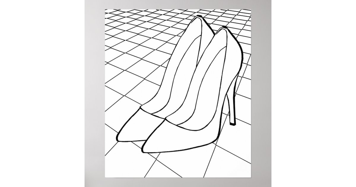 high heel shoe coloring page