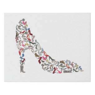 High Heel Shoes Collage Shoe Stiletto Art Canvas