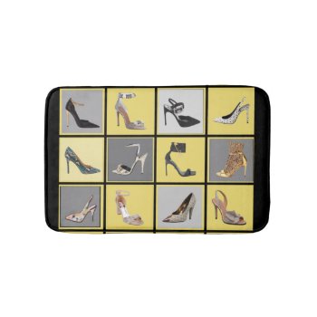 High Heel Shoes Collage Stiletto Bathroom Rug by Lorriscustomart at Zazzle