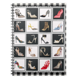 High Heel Shoes Collage Stiletto Quilt Black Notebook