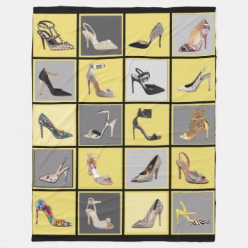 High Heel Shoes Collage Stiletto Yellow Blanket by Lorriscustomart at Zazzle
